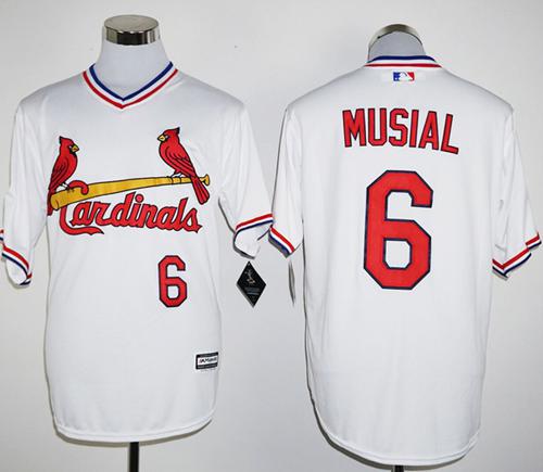 Cardinals #6 Stan Musial White New Cool Base Cooperstown Stitched MLB Jersey